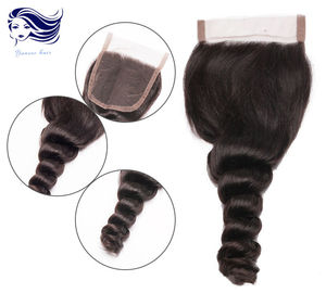 China Peruvian Virgin Hair Lace Closure Loose Wave 100 Real Human Hair supplier