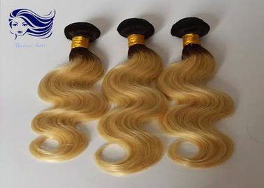 China Blonde Ombre Color Hair Unprocessed Double Drawn Hair Deep Wave supplier