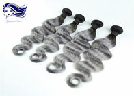 Gray Ombre Colored Human Hair Extensions Brazilian Body Wave Hair