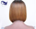 Ombre Glueless Human Hair Full Lace Wigs With Bangs Silk Straight supplier