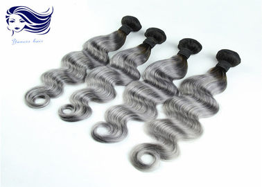 China Gray Ombre Colored Human Hair Extensions Brazilian Body Wave Hair factory