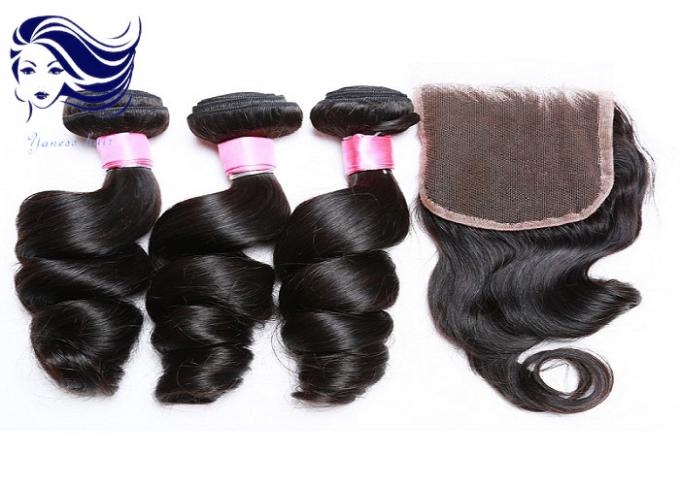 Colored Long Virgin Brazilian Hair Extensions Tangle Free with Clips