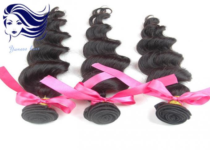 Double Weft Human Hair Extensions Peruvian Loose Wave Virgin Hair