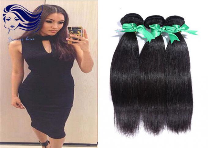 Natural Unprocessed Human Hair Bundles , Straight Indian Hair Extensions