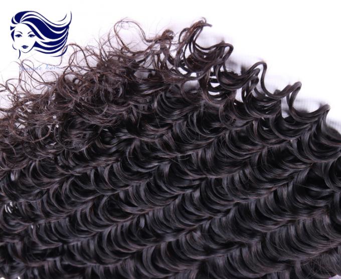 Deep Wave Virgin Peruvian Hair Extensions Double Weft With Grade 7A