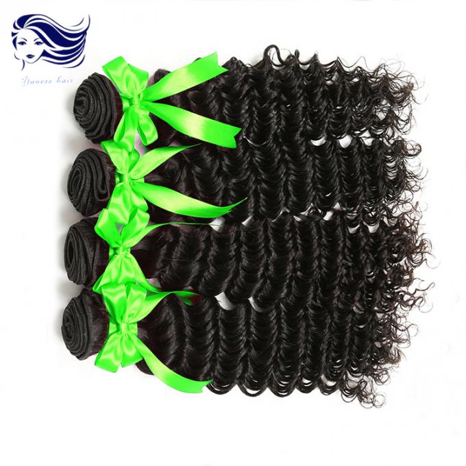 Real Virgin Indian Hair Extensions with Clips , Indian Deep Wave Virgin Hair