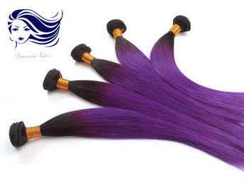 China 20 Inch Purple Brazilian Straight Hair Weave Ombre Color For Brunettes supplier