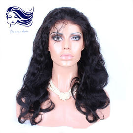China Indian 6A Human Hair Front Lace Wigs For Black Women Dark Black supplier