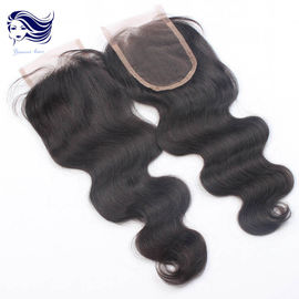 China Natural Body Wave Lace Top Closure 4 X 4 Dark Brown Grade 7A supplier