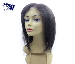 China Human Hair Short Front Lace Wigs Black Straight Wigs With Bangs supplier