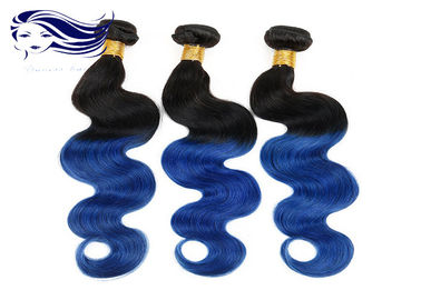 China Body Wave Blue Ombre Color Hair 100 Peruvian Hair Weave Bundles supplier