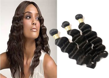 China Dyed Unprocessed Jet Black Body Weave Soft No Shedding No Tangle supplier