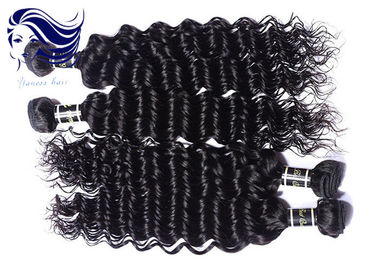 Weft Human Virgin Brazilian Hair Extensions Deep Wave , Grade 7A Virgin Hair supplier