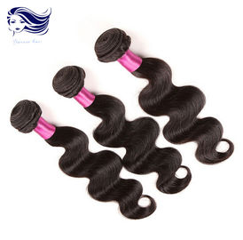 Jet Black Virgin Peruvian Hair Extensions , No Shedding Hair Extensions supplier