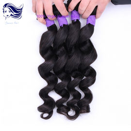 Double Wefted Human Hair Extensions 24 Inch , Virgin Peruvian Hair Bundles supplier