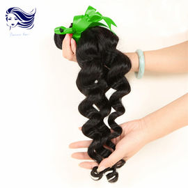 7A Sensationnel Unprocessed Human Hair Extensions Jet Black Wavy Hair supplier