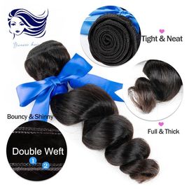 Wavy Weave Malaysian Brazilian Peruvian Hair Black Loose Wave Hair supplier