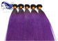 20 Inch Purple Brazilian Straight Hair Weave Ombre Color For Brunettes supplier