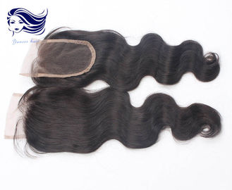 Natural Body Wave Lace Top Closure 4 X 4 Dark Brown Grade 7A supplier