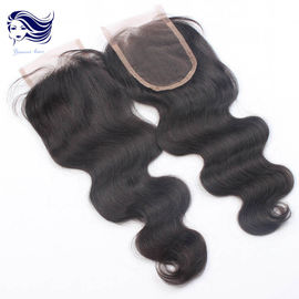 Natural Body Wave Lace Top Closure 4 X 4 Dark Brown Grade 7A supplier