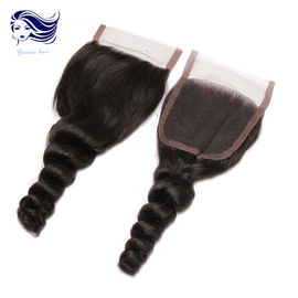 Peruvian Virgin Hair Lace Closure Loose Wave 100 Real Human Hair supplier