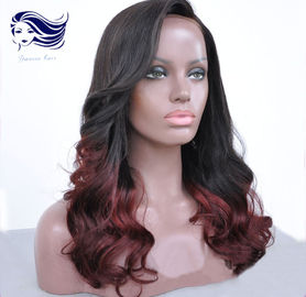 Black Women Remy Human Hair Full Lace Wigs Tangle Free 24 Inch supplier