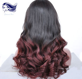 Black Women Remy Human Hair Full Lace Wigs Tangle Free 24 Inch supplier