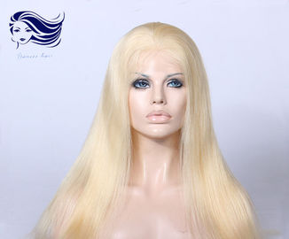 Straight Blonde Full Lace Wigs Human Hair , Full Lace Wigs Virgin Hair supplier