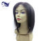 China Human Hair Short Front Lace Wigs Black Straight Wigs With Bangs exporter