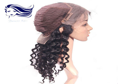 Human Hair Glueless Full Lace Wigs With Bangs , Curly Full Lace Wigs supplier