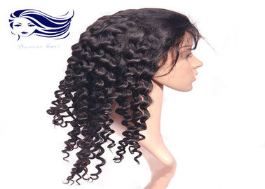 Human Hair Glueless Full Lace Wigs With Bangs , Curly Full Lace Wigs supplier