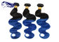 Body Wave Blue Ombre Color Hair 100 Peruvian Hair Weave Bundles supplier