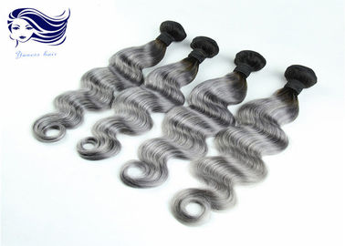 Gray Ombre Colored Human Hair Extensions Brazilian Body Wave Hair supplier