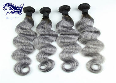 Gray Ombre Colored Human Hair Extensions Brazilian Body Wave Hair supplier