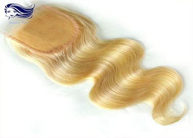 Blonde Remy Lace Top Closure Body Wave Brazilian Hair Free Style supplier