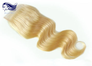 Blonde Remy Lace Top Closure Body Wave Brazilian Hair Free Style supplier