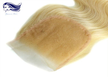 Blonde Remy Lace Top Closure Body Wave Brazilian Hair Free Style supplier