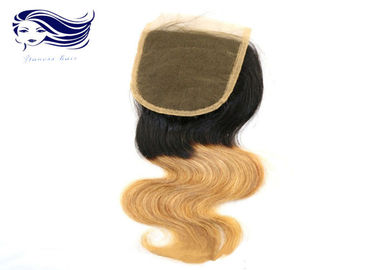 Ombre Color Brazilian Hair Lace Closure , Weave Lace Closure Human Hair  supplier