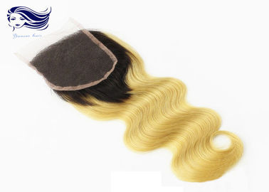 Ombre Color Brazilian Hair Lace Closure , Weave Lace Closure Human Hair  supplier