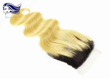 Ombre Color Brazilian Hair Lace Closure , Weave Lace Closure Human Hair  supplier