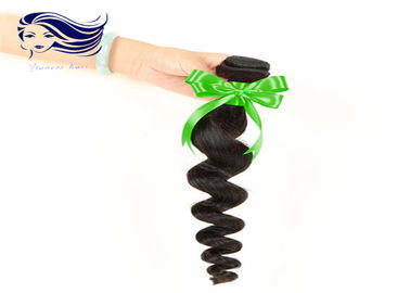 No Tangle Remy Indian Hair Extensions Jet Black Wavy Hair Weave supplier