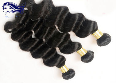 No Shedding Virgin Brazilian Hair Extensions Black Body Wavy Hair Weave supplier