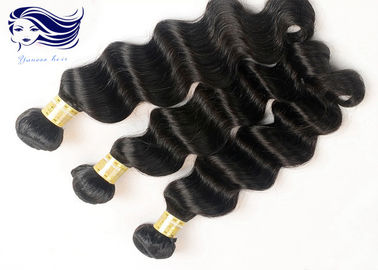 No Shedding Virgin Brazilian Hair Extensions Black Body Wavy Hair Weave supplier