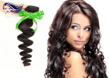 China No Tangle Remy Indian Hair Extensions Jet Black Wavy Hair Weave distributor