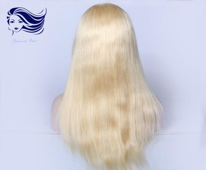 Straight Blonde Full Lace Wigs Human Hair , Full Lace Wigs Virgin Hair